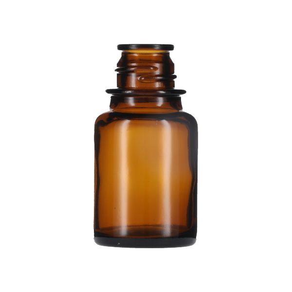 60cc (2oz) Amber Pour-Out Round Glass Bottle - 28-430 Neck