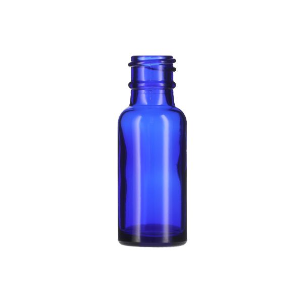 0.5oz (15ml) Cobalt Blue Boston Round Glass Bottle - 18-405 Neck