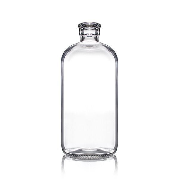 Clear Boston Round Glass Bottles - 8 oz S-23397 - Uline