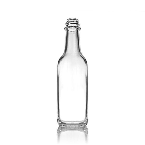 5oz (150ml) Flint (Clear) Glass Woozy Sauce Bottle Round - 24-490 Neck