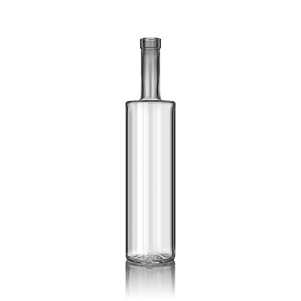 750ml Flint (Clear) Glass Chicago Spirits Bottle Bar Top Round - 18.5mm Neck