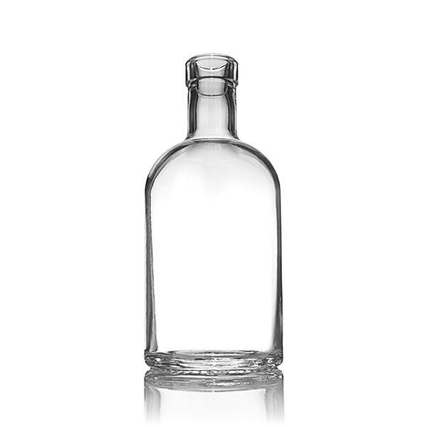 375ml (12.7oz) Flint (Clear) Glass Oregon Spirits Bar Top Round - 18.5mm Neck