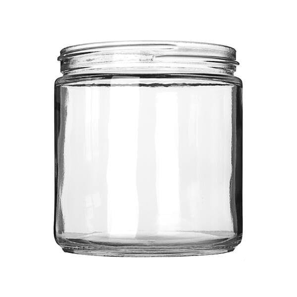 Clear Glass Jars, 8oz, Black Aluminum Foil Lined Caps, case/24