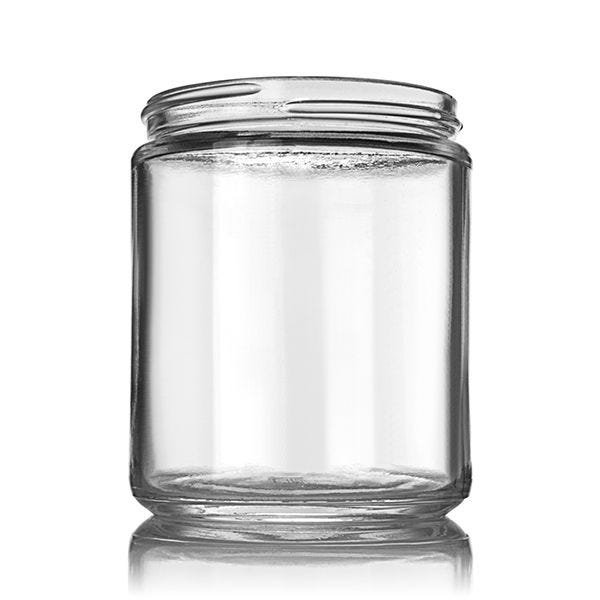 250ml Flint Straight-Sided Round Cream Glass Jar (24 Pack) - 70-405 Neck