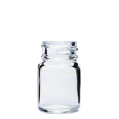 0.5oz (15ml) Flint (Clear) Wide Mouth Round Glass Bottle - 28-400 Neck