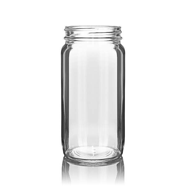 8oz (240ml) Flint (Clear) Sample Round Glass Jar - 58-400 Neck
