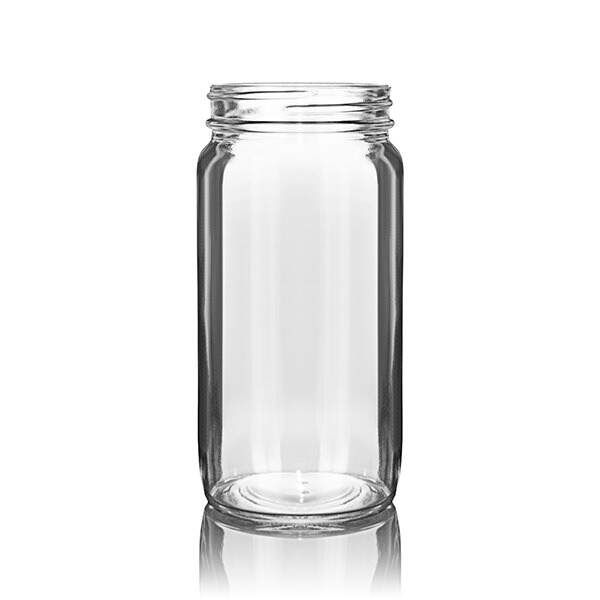 8oz (240ml) Flint (Clear) Sample Round Glass Jar - 58-400 Neck