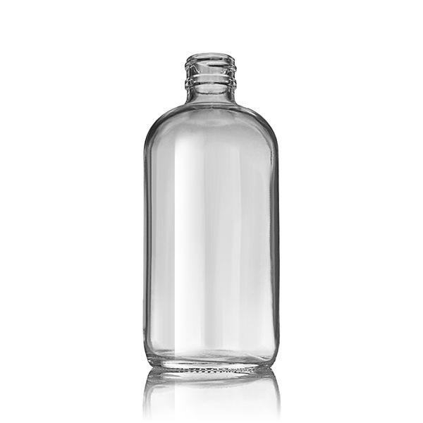 8 oz Clear Boston Round Bottles - 24-400 Finish