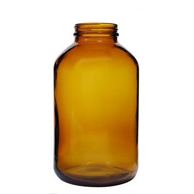 950cc (32oz) Amber Wide Mouth Round Glass Bottle - 53-400 Neck Finish