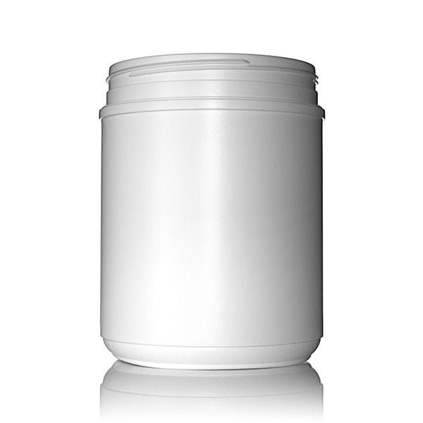 60oz (1800ml) White HDPE Round Plastic Canister - 120MM Neck