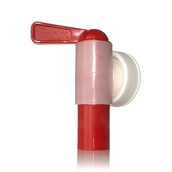 38-400 Red and Natural Jumbo Tap 18mm Nozzle - White Closure