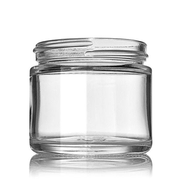 2oz (60ml) Flint (Clear) Glass Cream Jar Round (24 Pack) - 53-400 Neck 