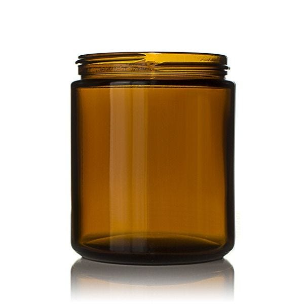 8oz (240ml) Amber Glass Straight Sided Jar - 70-405 Neck (24 Pack)