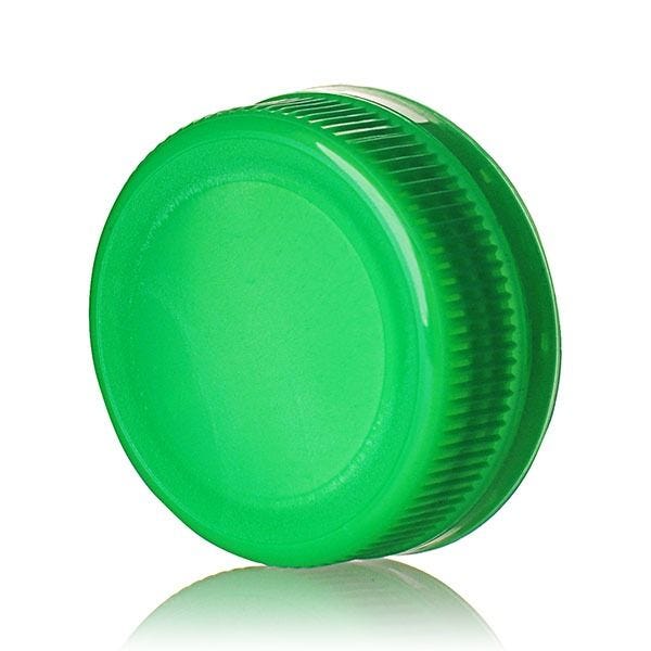 38-385 Green HDPE Rib Side Matte Top With Tamper-Evident Drop Band DBJ Cap - Plug Seal