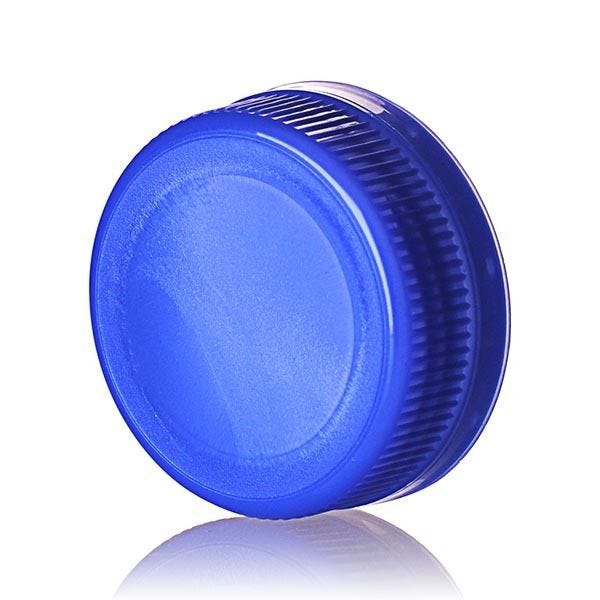 38-385 Blue HDPE Rib Side Matte Top With Tamper-Evident Drop Band DBJ Cap - Plug Seal