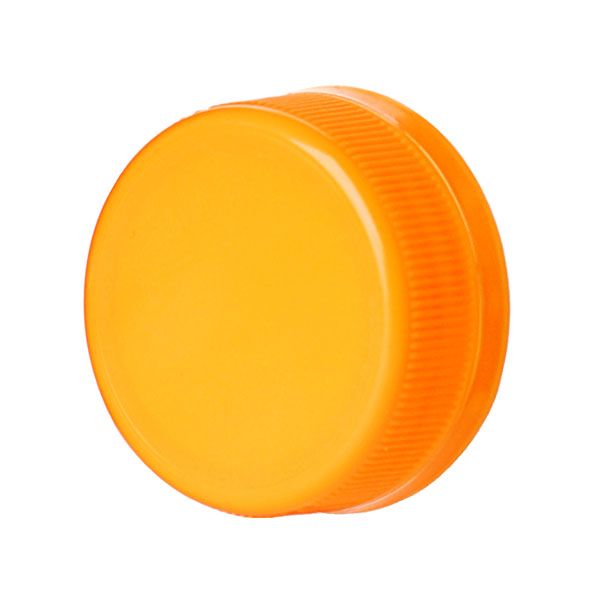 38-DS1.5 Orange Rib Side/Matte Top HDPE Tamper Evident Drop Band Plug Seal Closure