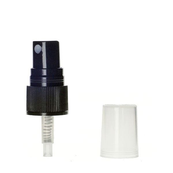 20-410 Black Rib Side Plastic Fine Mist Sprayer with Clear Hood - 0.15cc Output 10