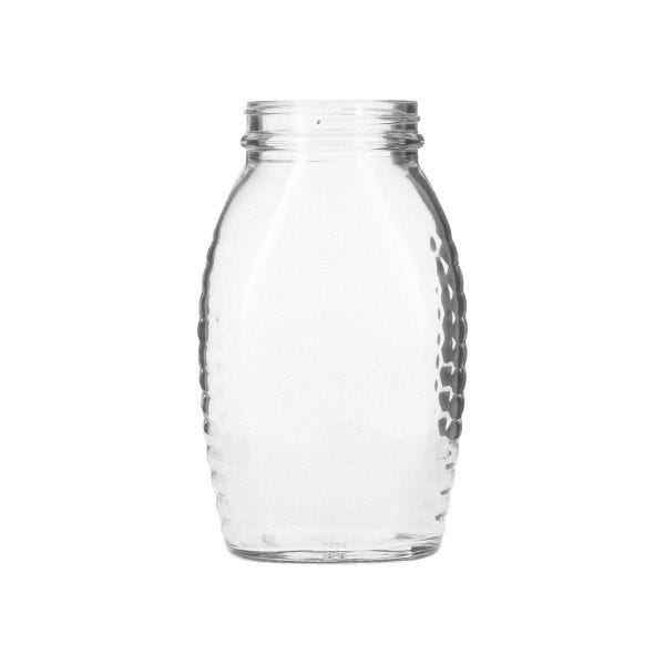 11.5oz (345ml / 1lb) Flint (Clear) Glass Wide-Mouth Honey Jar Oblong - 58-405 Neck