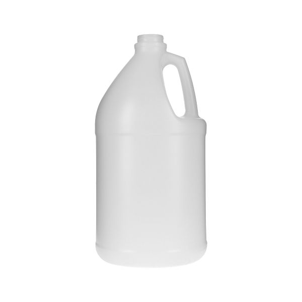 1Gallon (128oz) natural HDPE Industrial / Taper Top 120Gram Round Jug - 38-400 Neck