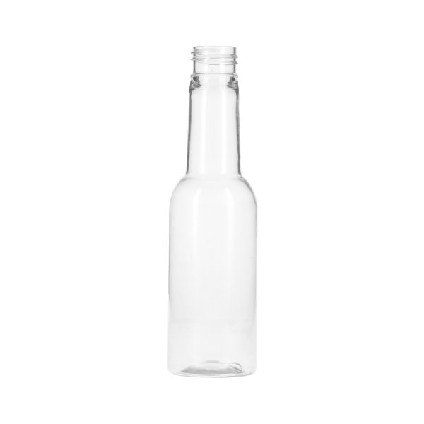 20 oz. Clear PET Plastic Ribbed Oval Bottle, 28mm 28-410