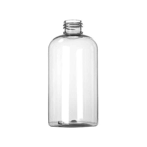8.45oz (250ml) Clear PET 25% PCR Squat Boston Round - 24-410 Neck