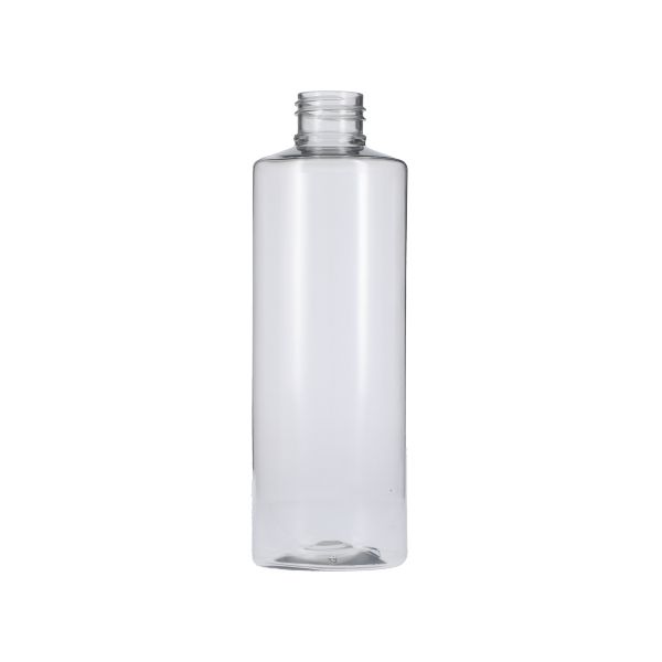 8oz (240ml) Clear PET 30% PCR Lisa Artlux Cylinder Round Plastic Bottle - 24-410 Neck (Recycled Plastic)