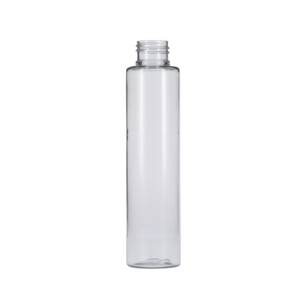 4.23oz (125ml) Clear PET 30% PCR Tubo Slim Cylinder Round Plastic Bottle - 24-410 Neck