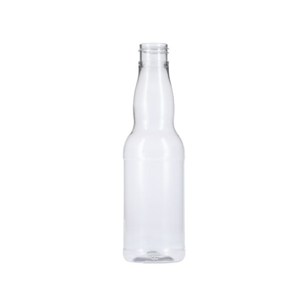 20 oz. Clear PET Plastic Ribbed Oval Bottle, 28mm 28-410