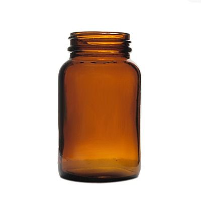 150cc (5oz) Amber Wide Mouth Round Glass Bottle - 45-400 Neck 