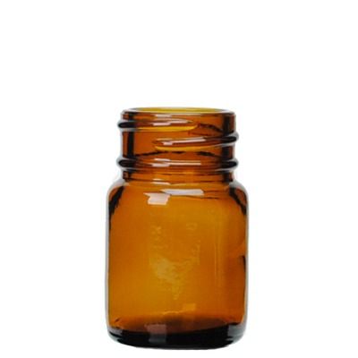 15cc (0.5oz) Amber Wide Mouth Round Glass Bottle - 28-400 Neck