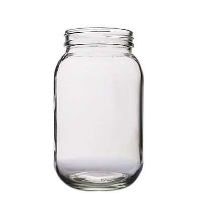 16oz (480ml) Flint (Clear) Economy Round Glass Jar - 63-400 Neck