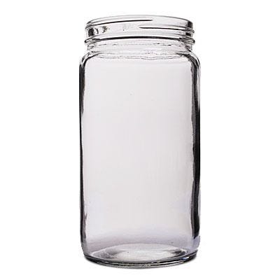 16oz (480ml) Flint (Clear) Sample Round Glass Jar - 70-400 Neck