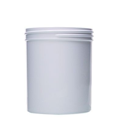 16oz (473ml) White PP Straight-Sided Round Plastic Jar - 89-400 Neck