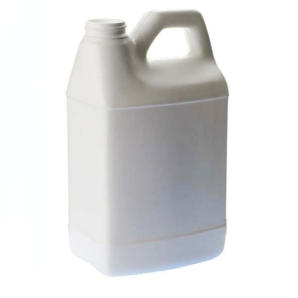 64oz (0.5gal) White HDPE F-Style with Handle Rectangular Plastic Bottle - 38-400 Neck