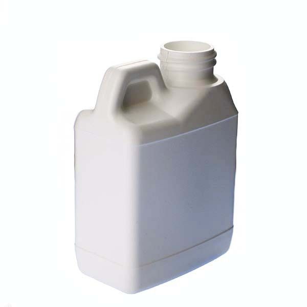 4oz (120ml) White HDPE F-Style with Handle Rectangular Plastic Bottle - 24-400 Neck