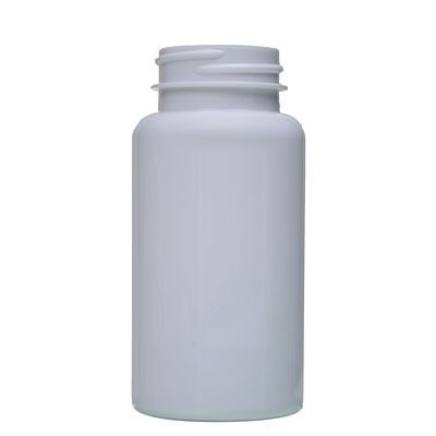 150cc (5.07oz) White PET Wide Mouth Packer Round Plastic Bottle - 38-400 Neck