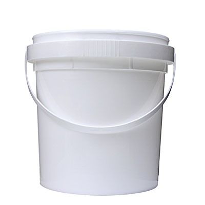 1 Gallon White HDPE Plastic Pail With Handle