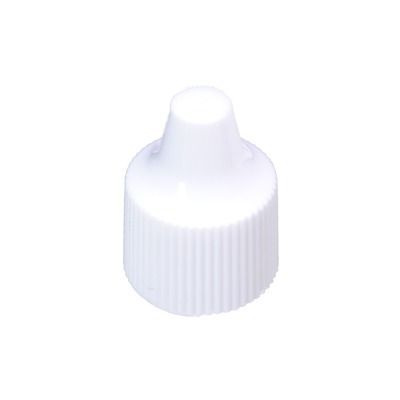 15mm White Rib Side Plastic Screw Cap For Use With Extended Dropper Tips