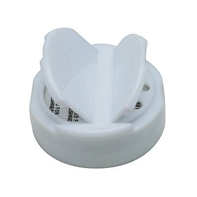 53-485 White Smooth Side Spice Flapper Plastic Screw Cap - Pressure Sensitive Liner