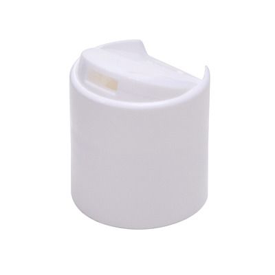 24-410 White Smooth Disc Top Plastic Cap - 0.308