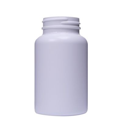 225cc (7.6oz) White HDPE S-Packer Wide Mouth Round Plastic Bottle - 45-400 Neck