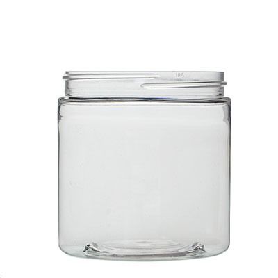 24 Pcs 16 Oz Clear Plastic Jars with Ribbed Lids Wide Mouth Food Plastic  Mason