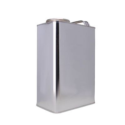 1Gallon (128oz) Silver Plain F-Style Rectangular Metal Can With Cap