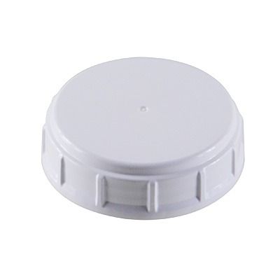 63mm White Rib Side Smooth Top Buttress PP Plastic Continuous Thread (CT) Cap - F217 Liner