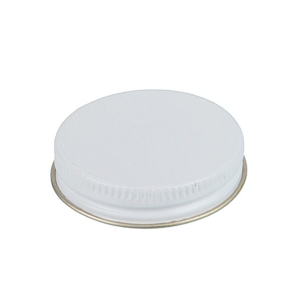 48-400 White Metal Screw Cap With Plastisol Liner