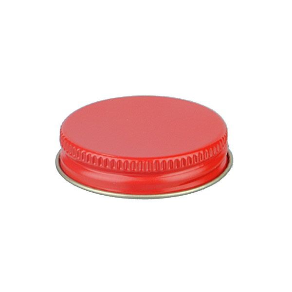 43-400 Red Metal Screw Cap With Plastisol Liner