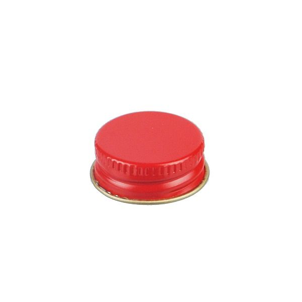 24-400 Red Metal Screw Cap With Plastisol Liner